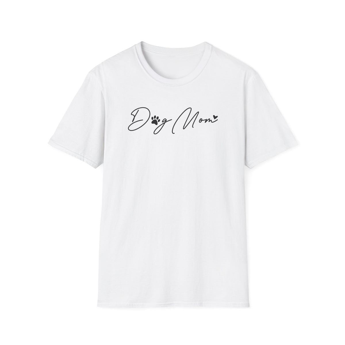 Dog Mom Paw Print Heart Softstyle T-Shirt - Mixed Colors -