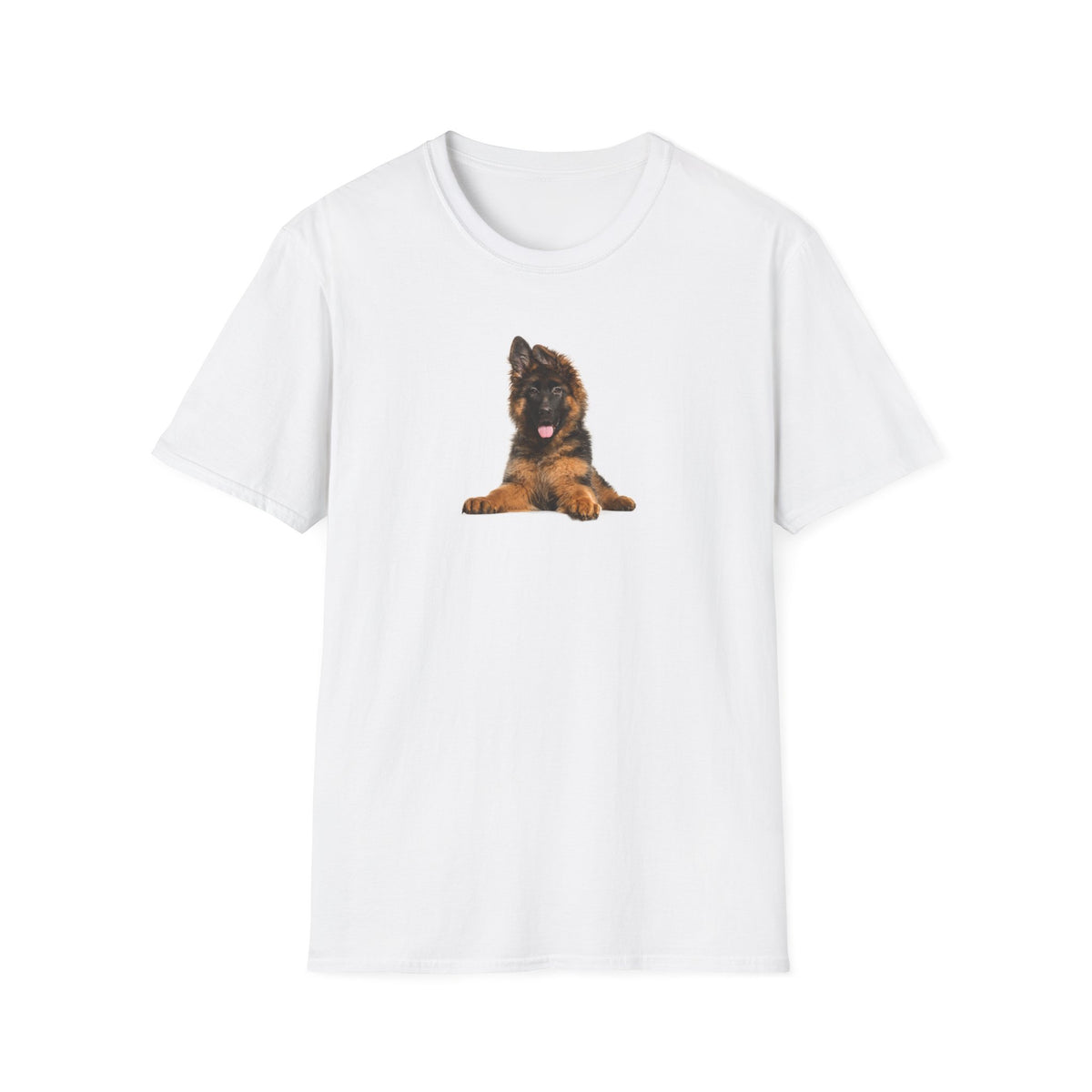 German Shepherd Puppy Softstyle T-Shirt - White -