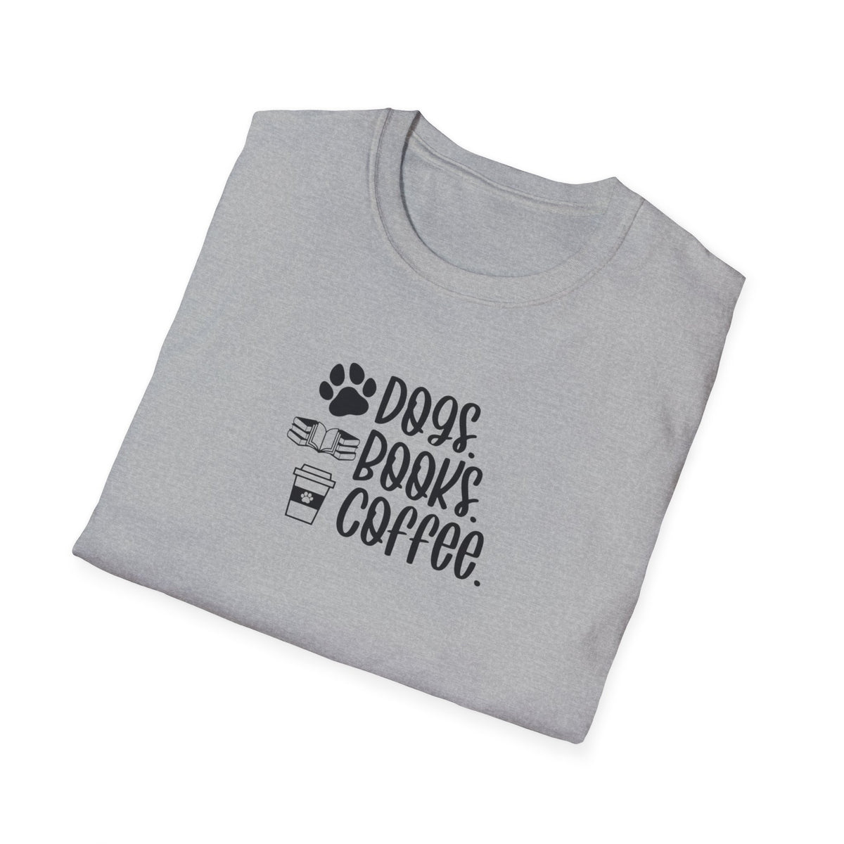 Dogs Books Coffee Softstyle T-Shirt - Mixed Colors -