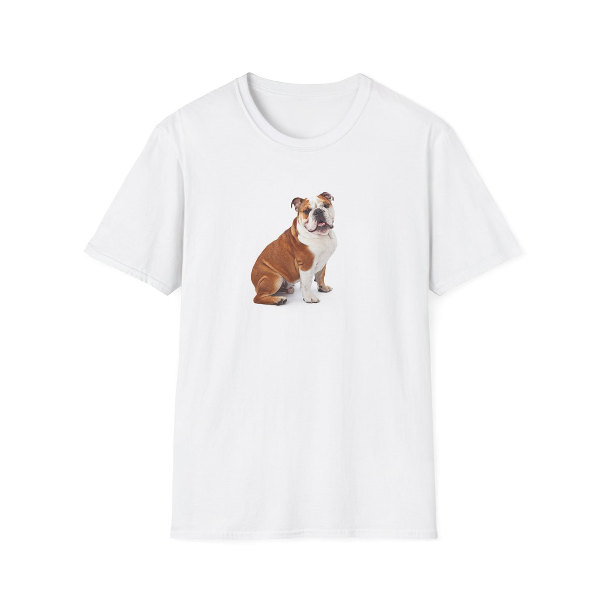 Bulldog Dog/Puppy Softstyle T-Shirt - White -