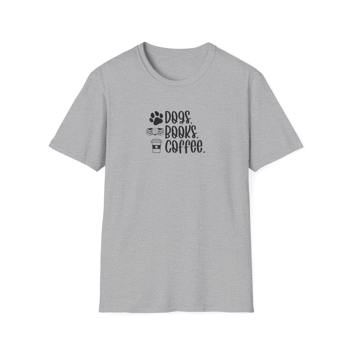 Dogs Books Coffee Softstyle T-Shirt - Mixed Colors -