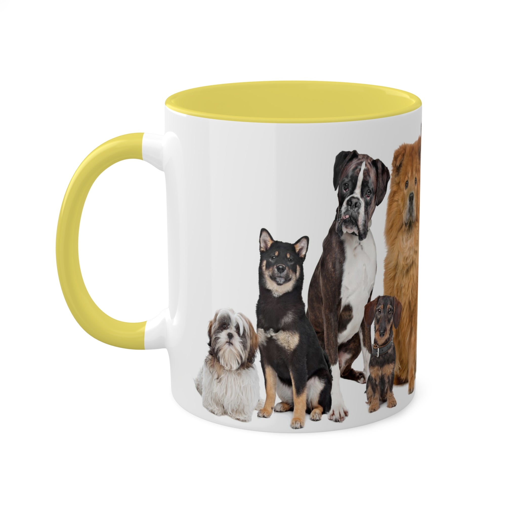 Mixed Breeds Of Dogs & Puppies Colorful Mugs, 11oz