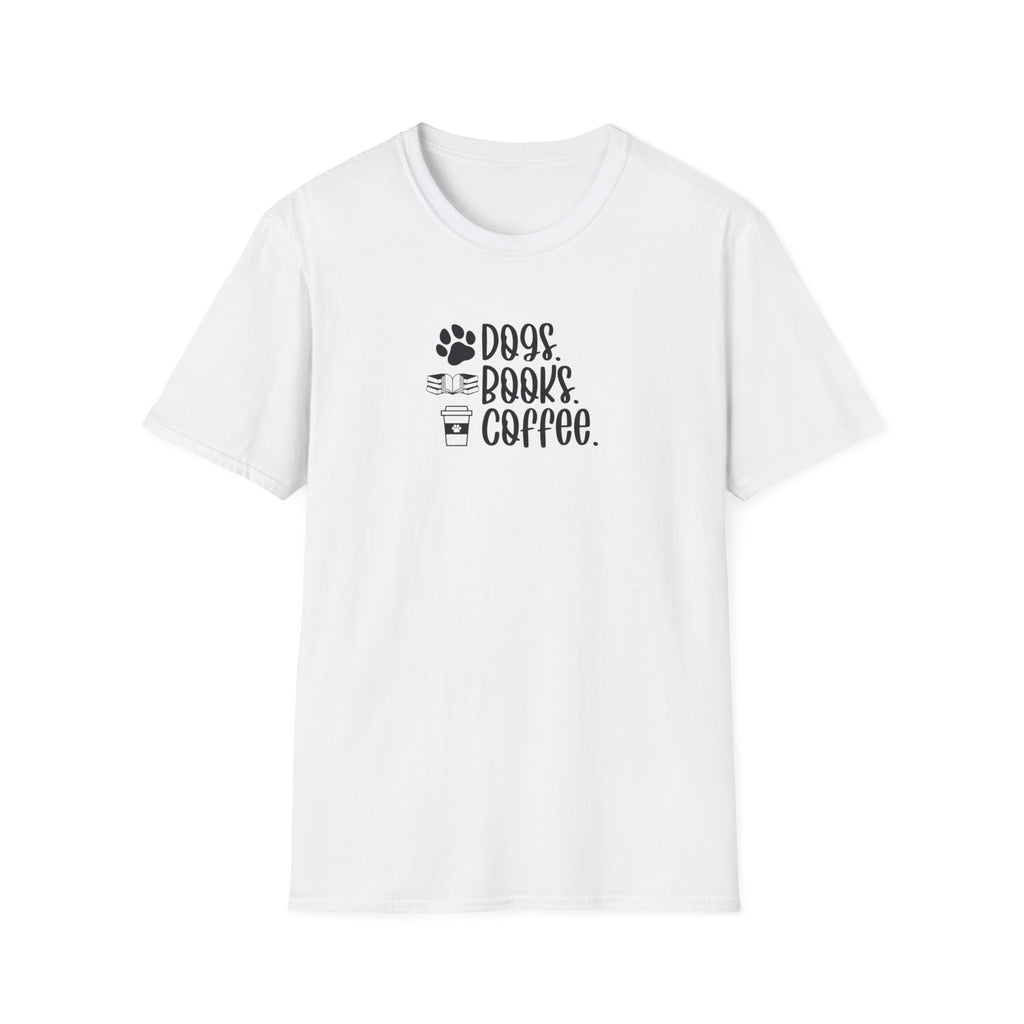 Dogs Books Coffee Softstyle T-Shirt - Mixed Colors -