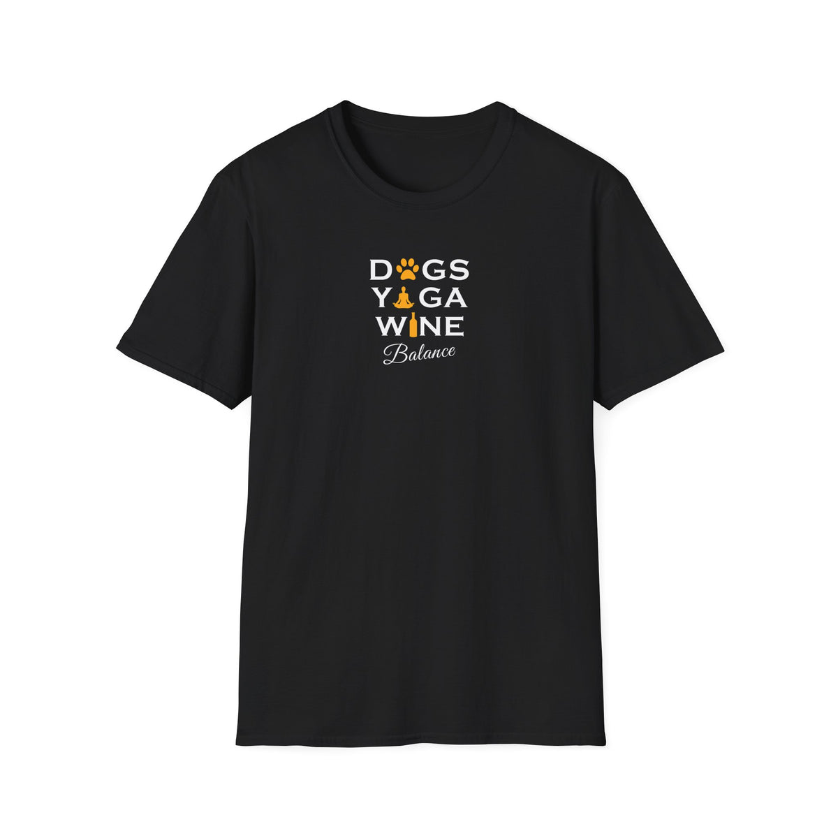 Dogs Yoga Wine Balance Softstyle T-Shirt - Mixed Colors -