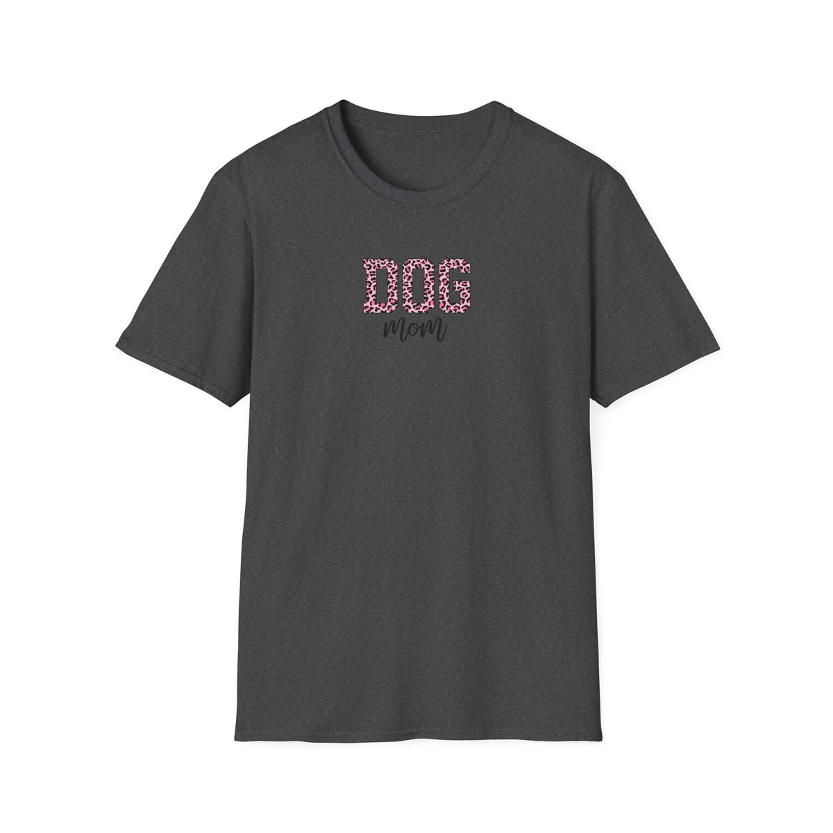 Pink Leopard Print Dog Mom Softstyle T-Shirt - Mixed Colors -
