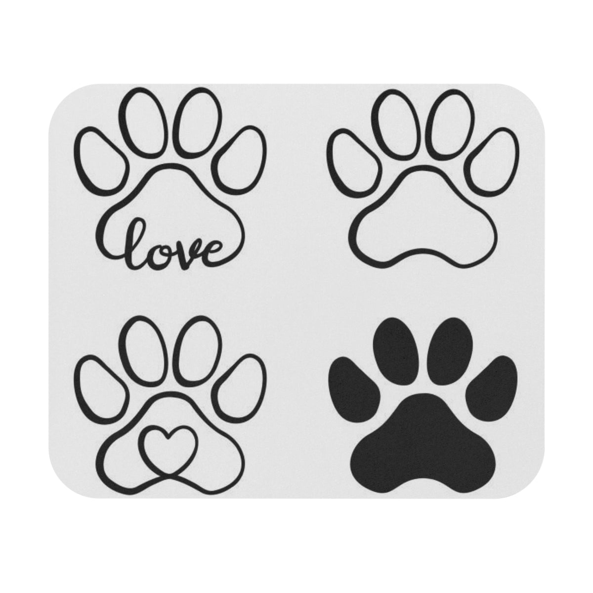 Love Dog Paw Prints Mouse Pad (Rectangle)