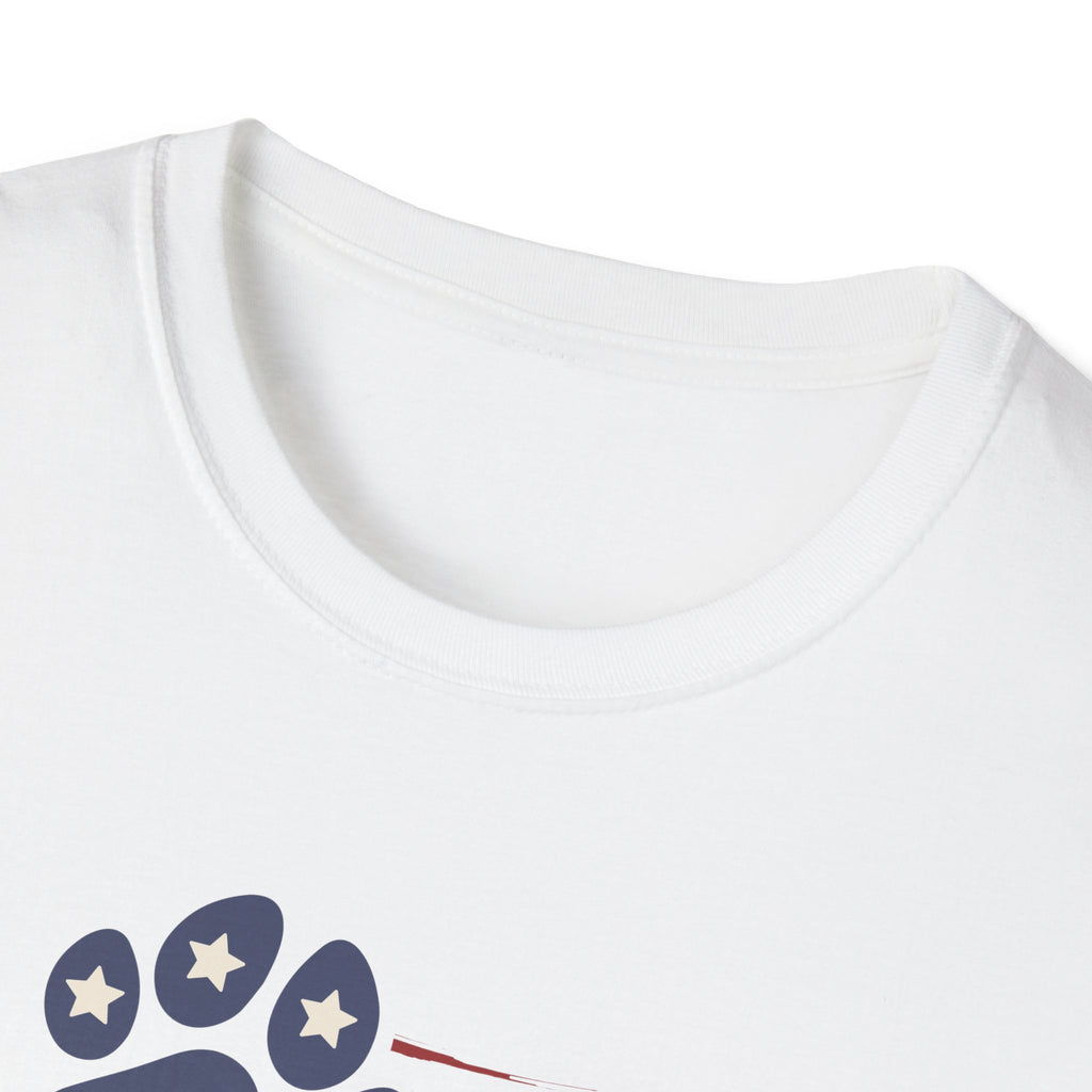 Paw Print Red White Blue Flag Softstyle T-Shirt - Mixed Colors -