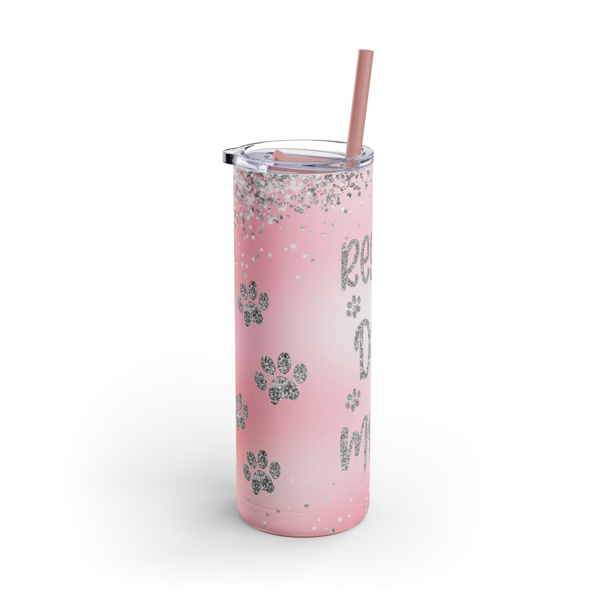 Pink Rescue Dog Mom Skinny Tumbler, 20oz