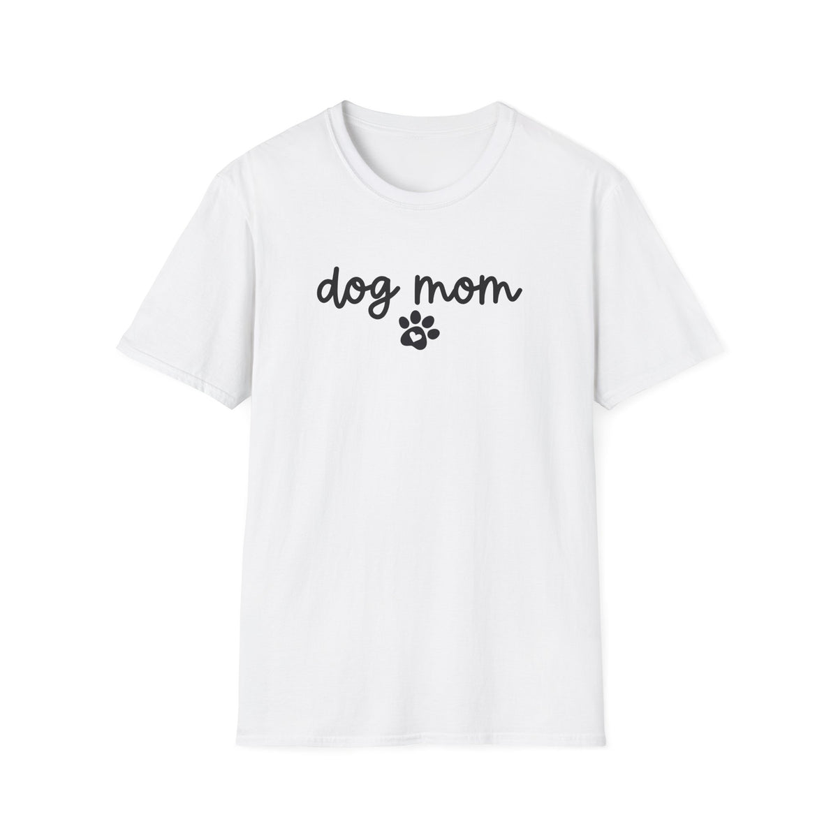 Dog Mom Paw Print Softstyle T-Shirt - White -
