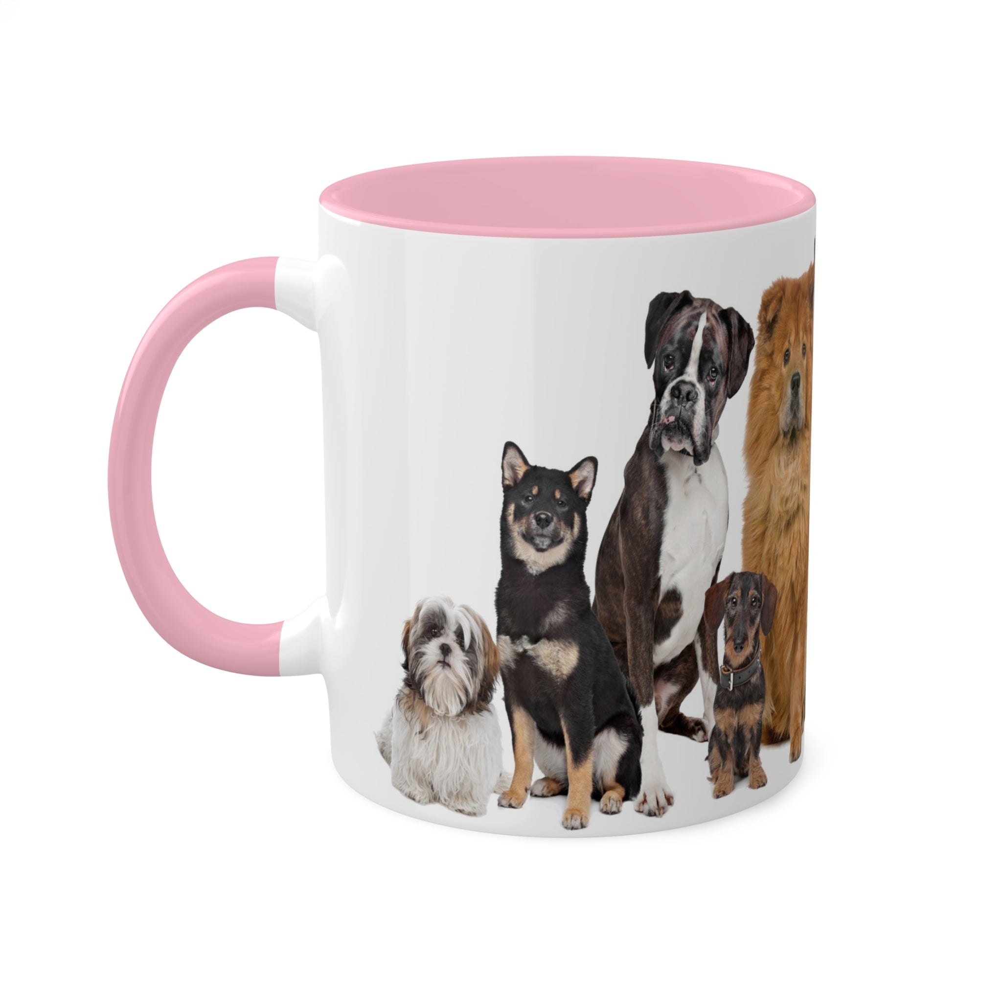 Mixed Breeds Of Dogs & Puppies Colorful Mugs, 11oz