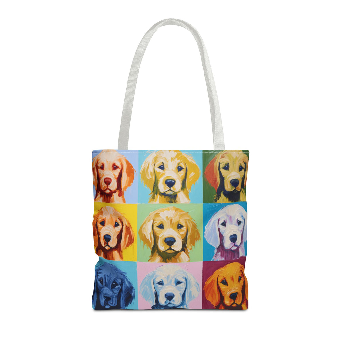 Golden Retriever Tote Bag With White Handle 16"x16"