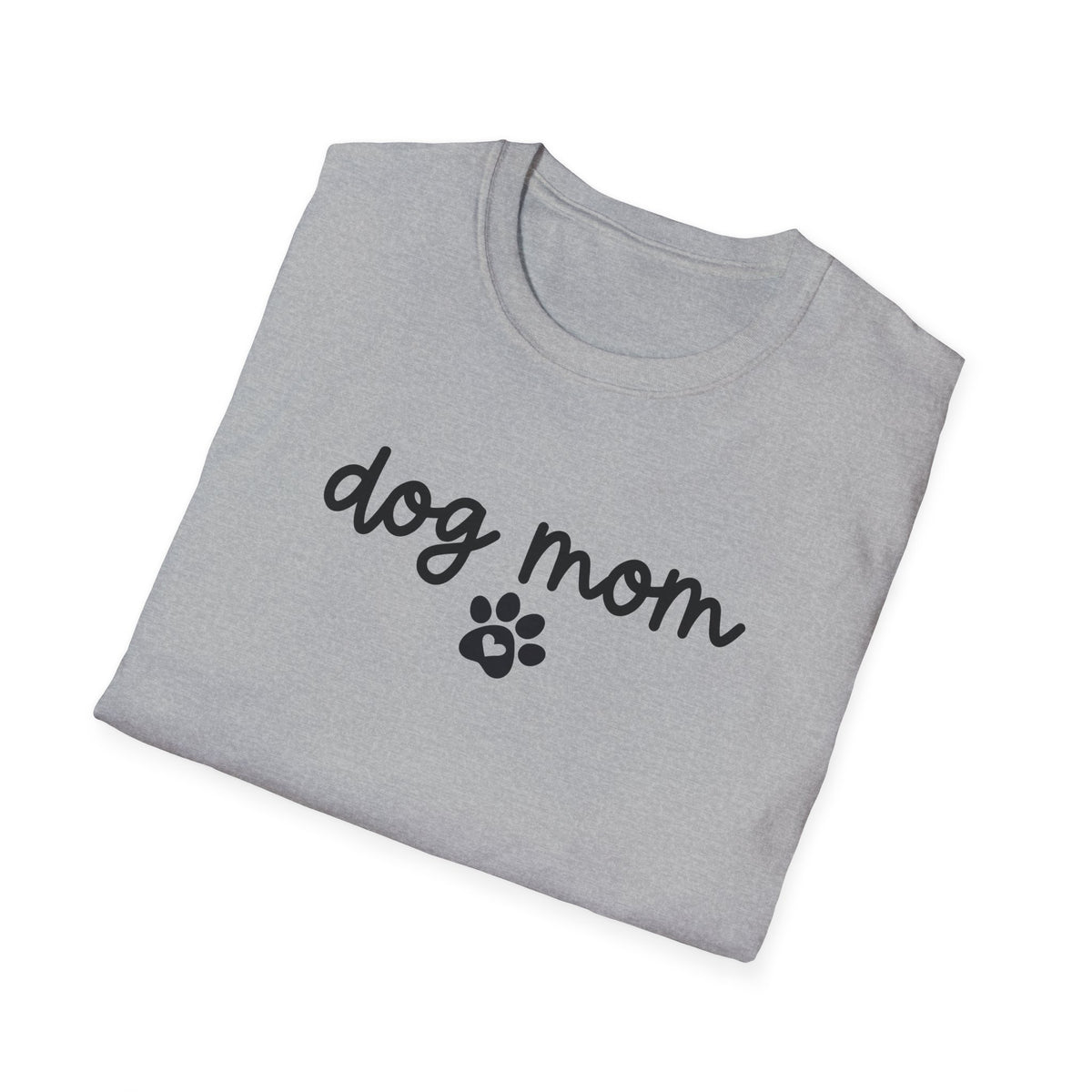 Dog Mom Paw Print Softstyle T-Shirt - White -
