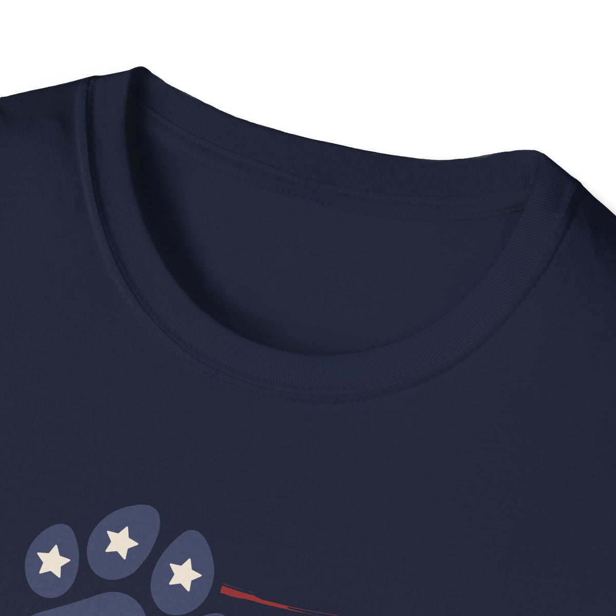 Paw Print Red White Blue Flag Softstyle T-Shirt - Mixed Colors -